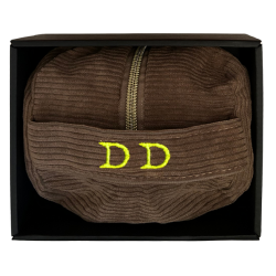 Beauty Case in velluto con iniziali ricamate