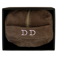 Beauty Case in velluto con iniziali ricamate