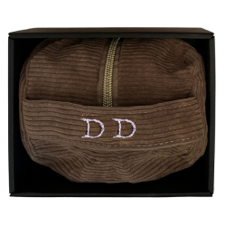 Beauty Case in velluto con iniziali ricamate