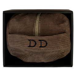 Beauty Case in velluto con iniziali ricamate