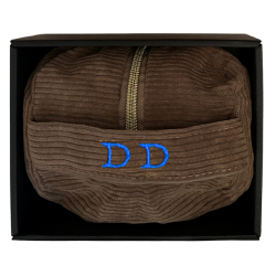 Beauty Case in velluto con iniziali ricamate