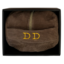 Beauty Case in velluto con iniziali ricamate