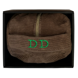 Beauty Case in velluto con iniziali ricamate