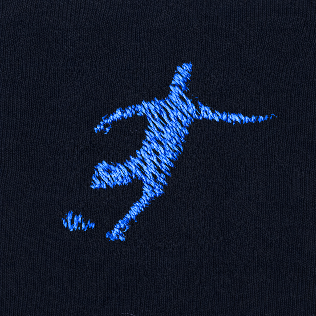 Men's Blue Socks with Red Initials - Stretch Cotton - Size 40/45 - 101