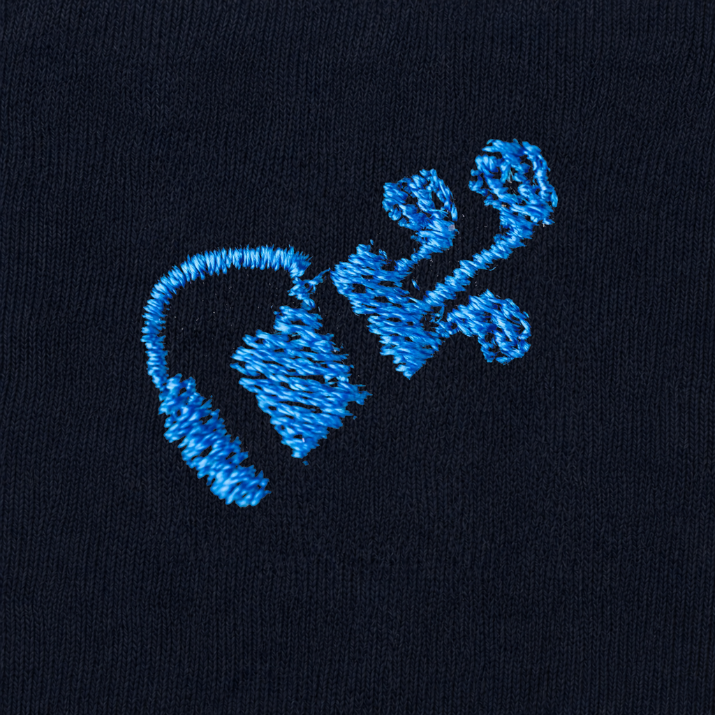 Men's Blue Socks with Red Initials - Stretch Cotton - Size 40/45 - 101