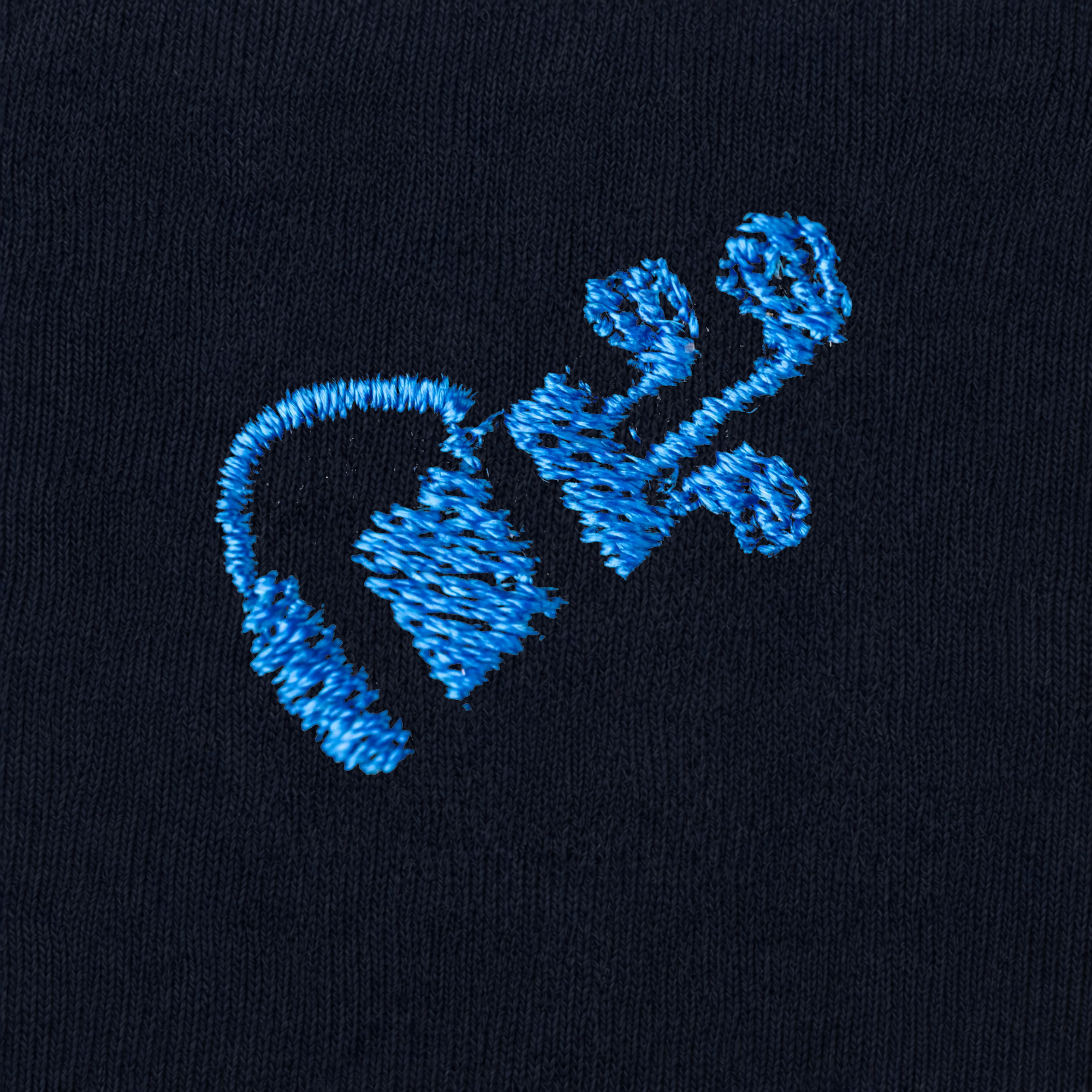 Blaue Herrensocken mit roten Initialen – Stretch-Baumwolle – Größe 40/45 – 101