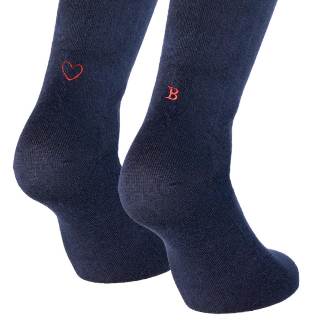 Calze Cuore Outline Personalizzate con iniziali ricamate | 100% Made in Italy | Individual Socks