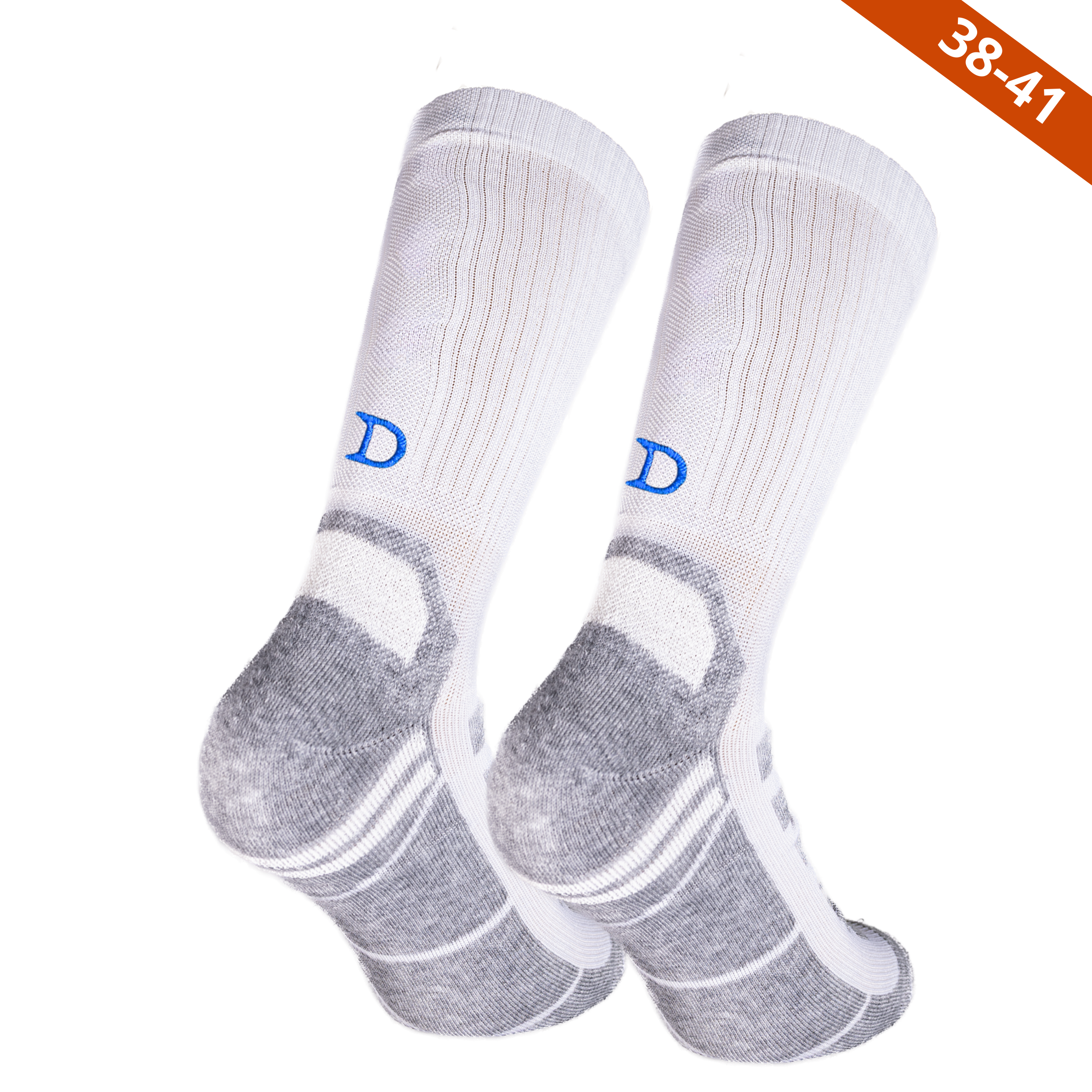 Calze Uomo Running Edition | Bianco Iniziali Ricamate Royal | Taglia 38/41 | Lunghezza Polpaccio | 783