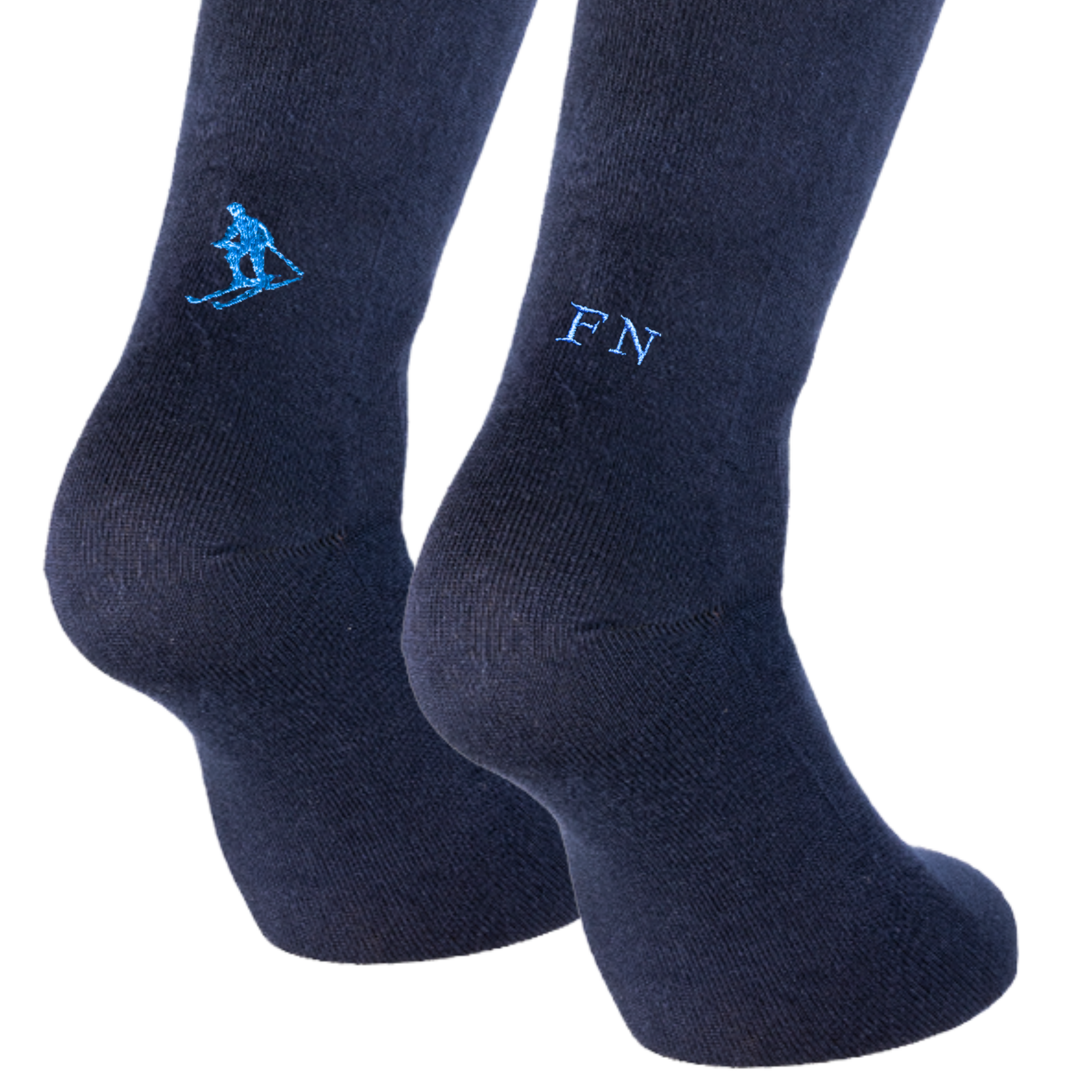 Calze Blu Sci - Sciatore royal + iniziali Personalizzate