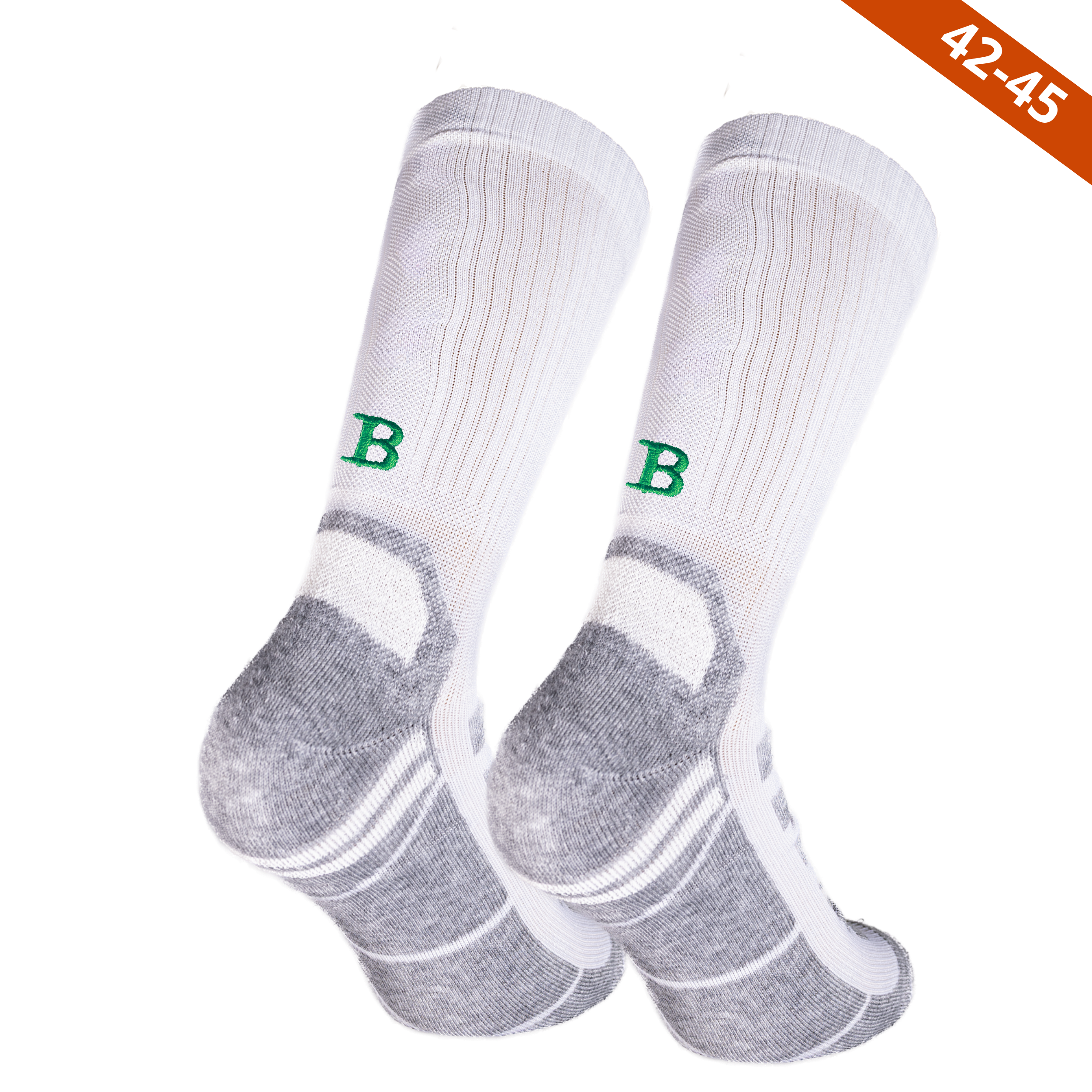 Calze Uomo Tennis Edition | Bianco Iniziali Ricamate Verdi | Taglia 42/45 | Lunghezza Polpaccio | 885