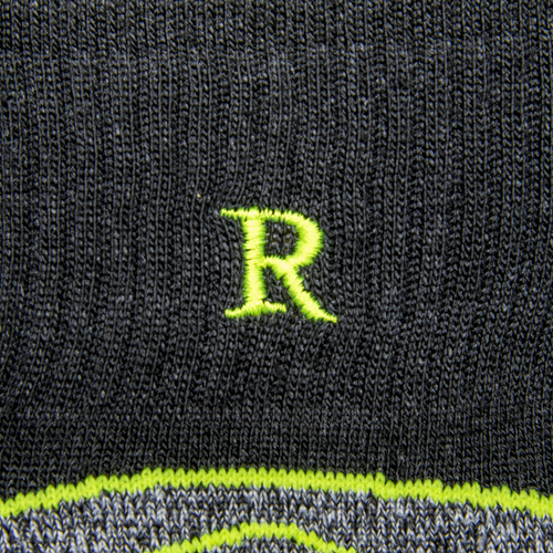 Calze Uomo Sport Edition | Nero Iniziali Ricamate Fluo | Taglia 41/45 | Lunghezza Caviglia