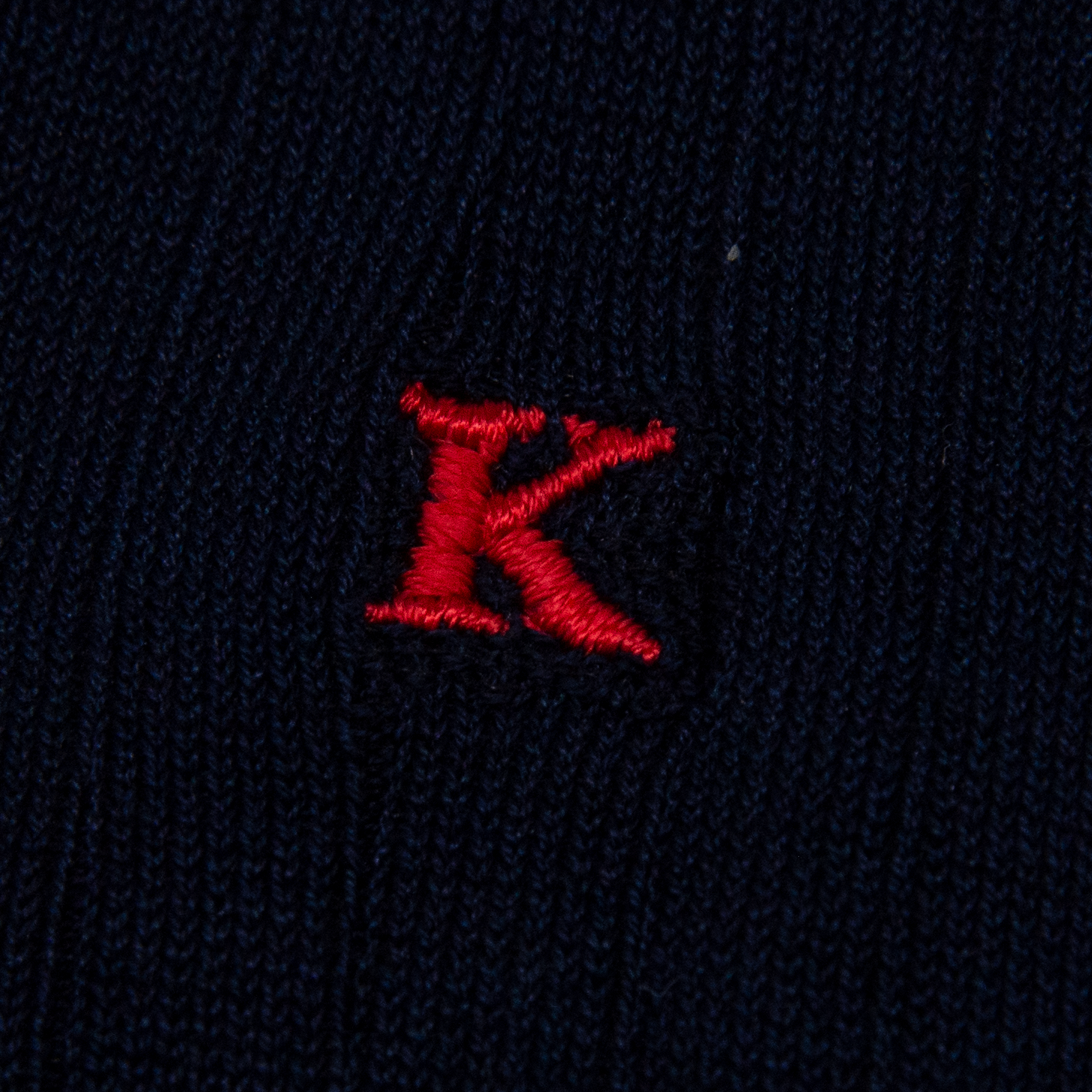Calze Blu a coste Uomo Iniziali Rosse - Filo di Scozia Stretch - Taglia 40/45 - 160