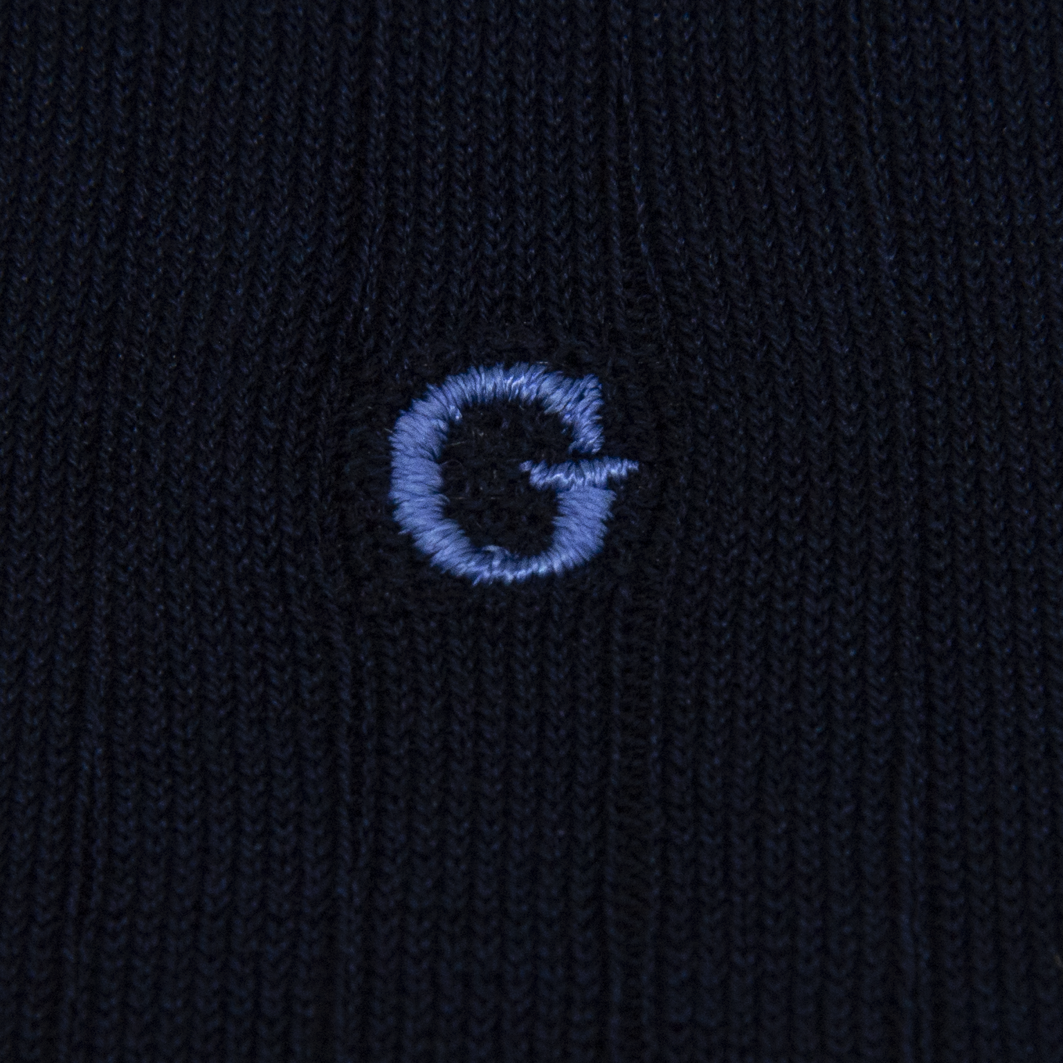 Blue Men's Ribbed Socks with Royal Initials - Filo di scozia Super light Stretch - Size 40/45 - 162