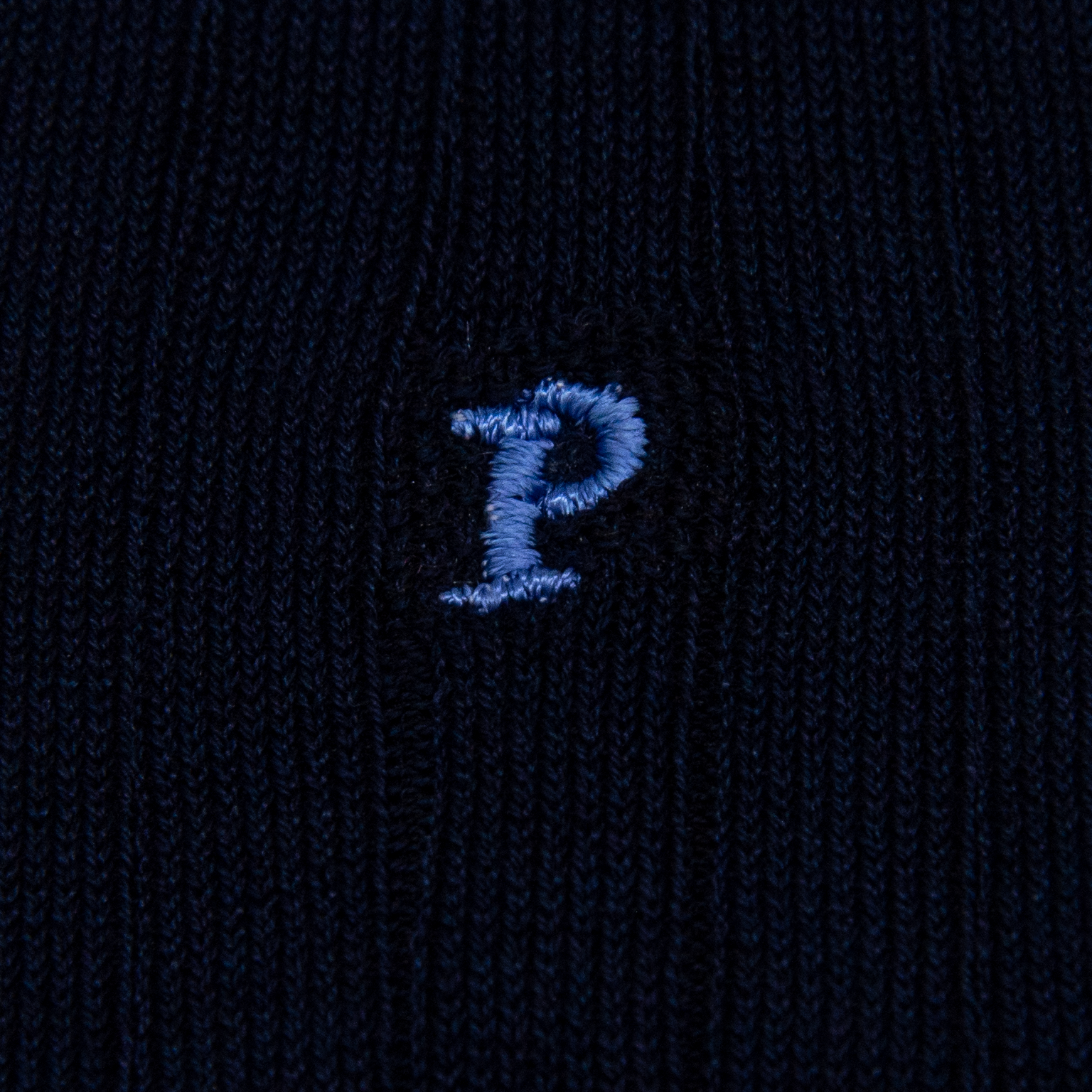 Blue Men's Ribbed Socks with Royal Initials - Filo di scozia Super light Stretch - Size 40/45 - 162
