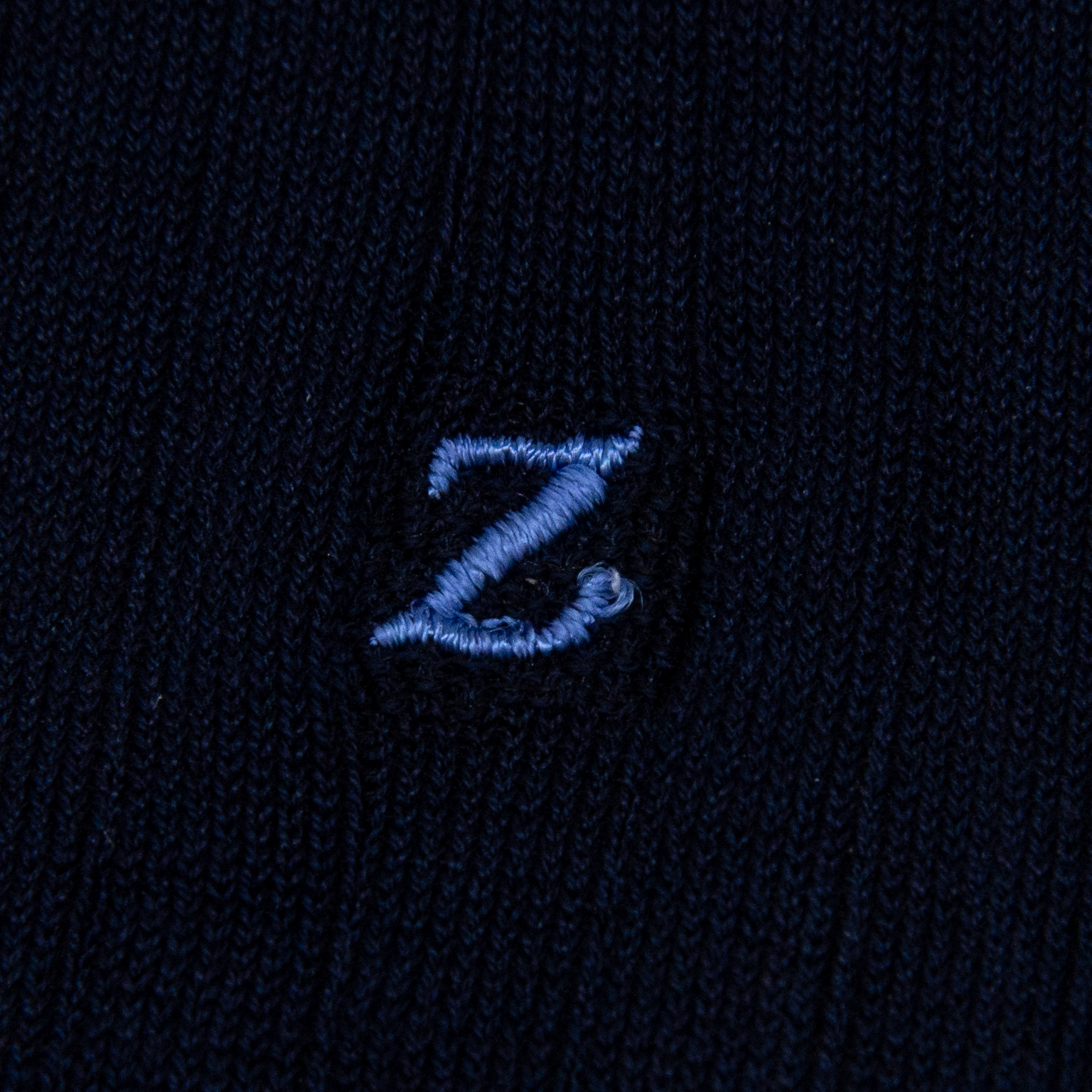 Blue Men's Ribbed Socks with Royal Initials - Filo di scozia Super light Stretch - Size 40/45 - 162