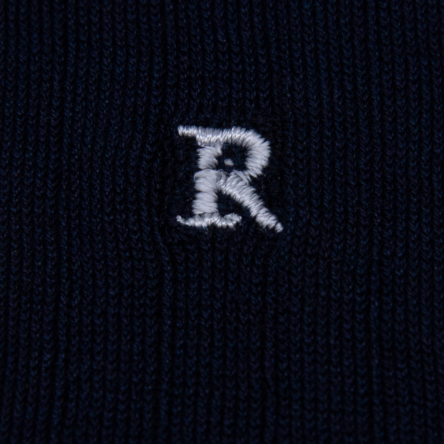 Blue Men's Ribbed Socks with Grey Initials - Filo di scozia Super light Stretch - Size 40/45 - 161