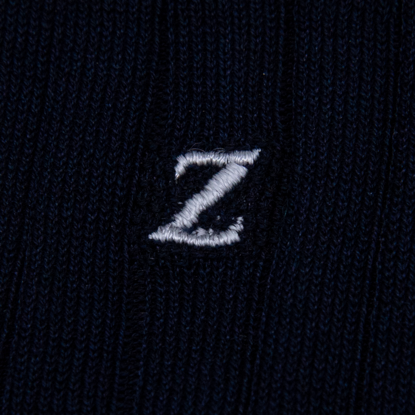 Calze Blu a coste Uomo Iniziali Grigie - Filo di Scozia Stretch - Taglia 40/45 - 161