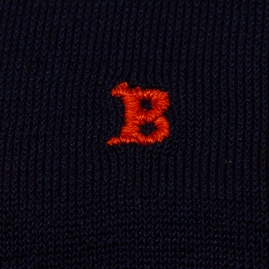 Calze Uomo Filo Scozia Stretch | Blu Iniziali Ricamate Bordeaux | Taglia 40/45 | Lunghezza Ginocchio