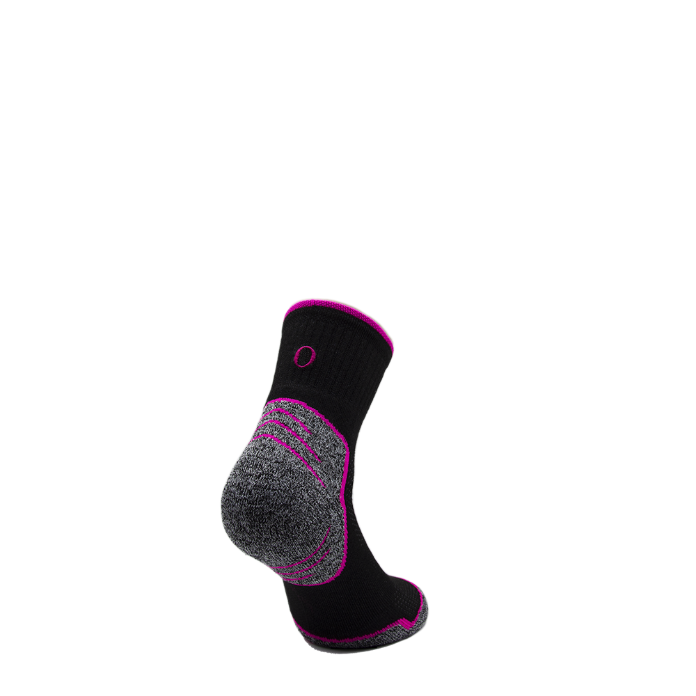 Calze Donna Sport Edition | Nero Iniziali Ricamate Fuxia | Taglia 36/40 | Lunghezza Caviglia