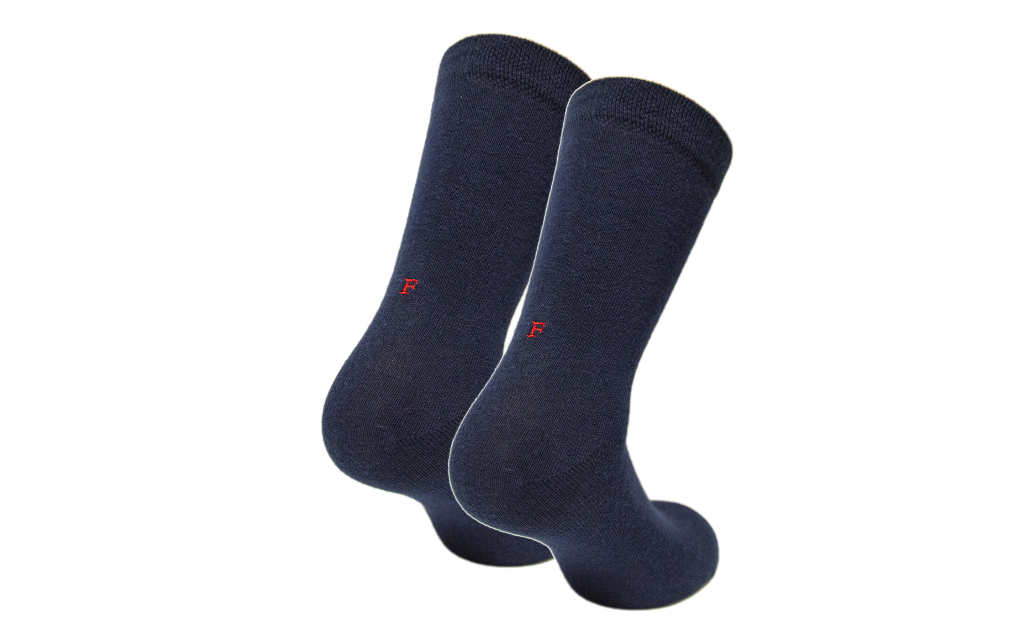 Calze Blu Ragazzo/a iniziali Rosse - Cotone Stretch - Taglia 36/39 - 904