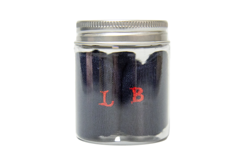 Baby Blue Socks with Red Initials - Stretch Cotton - Size 26/30 - 902