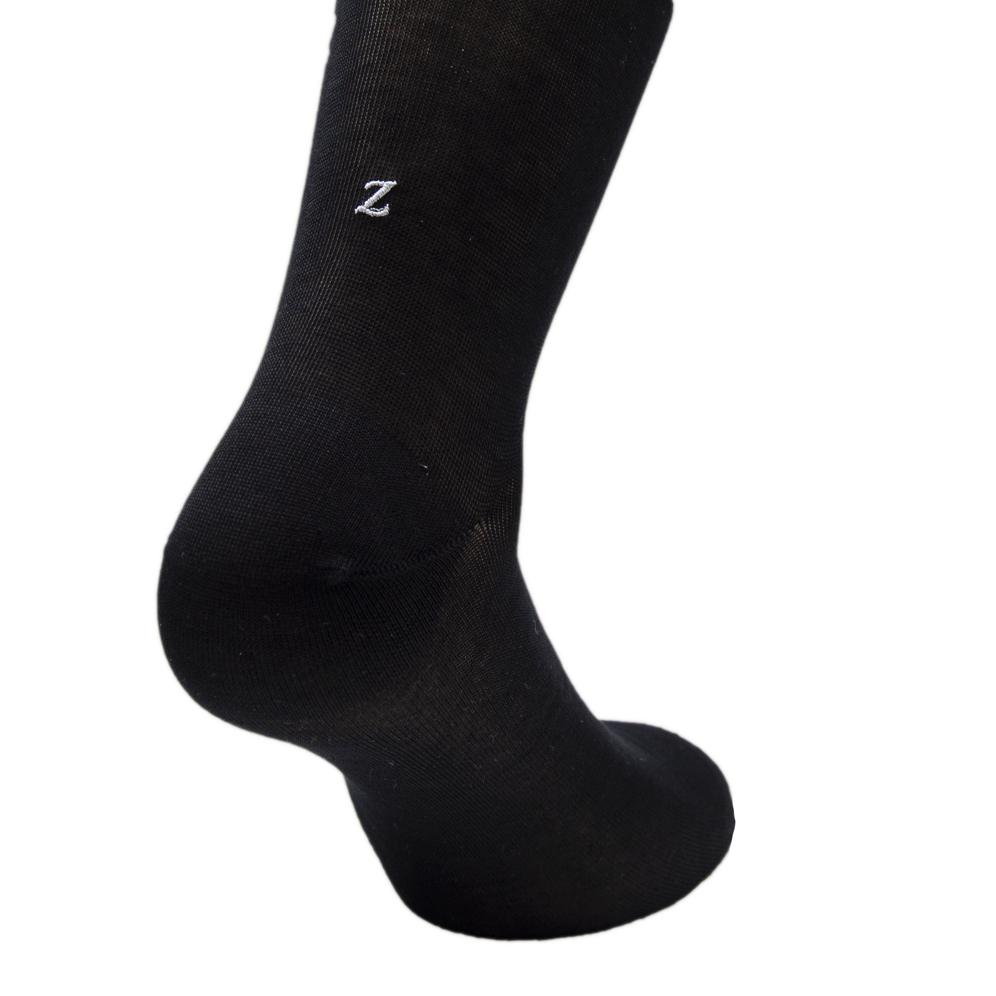 Black Men's Socks with Grey Initials - Filo di scozia Super light Stretch - Size 40/45 - 159