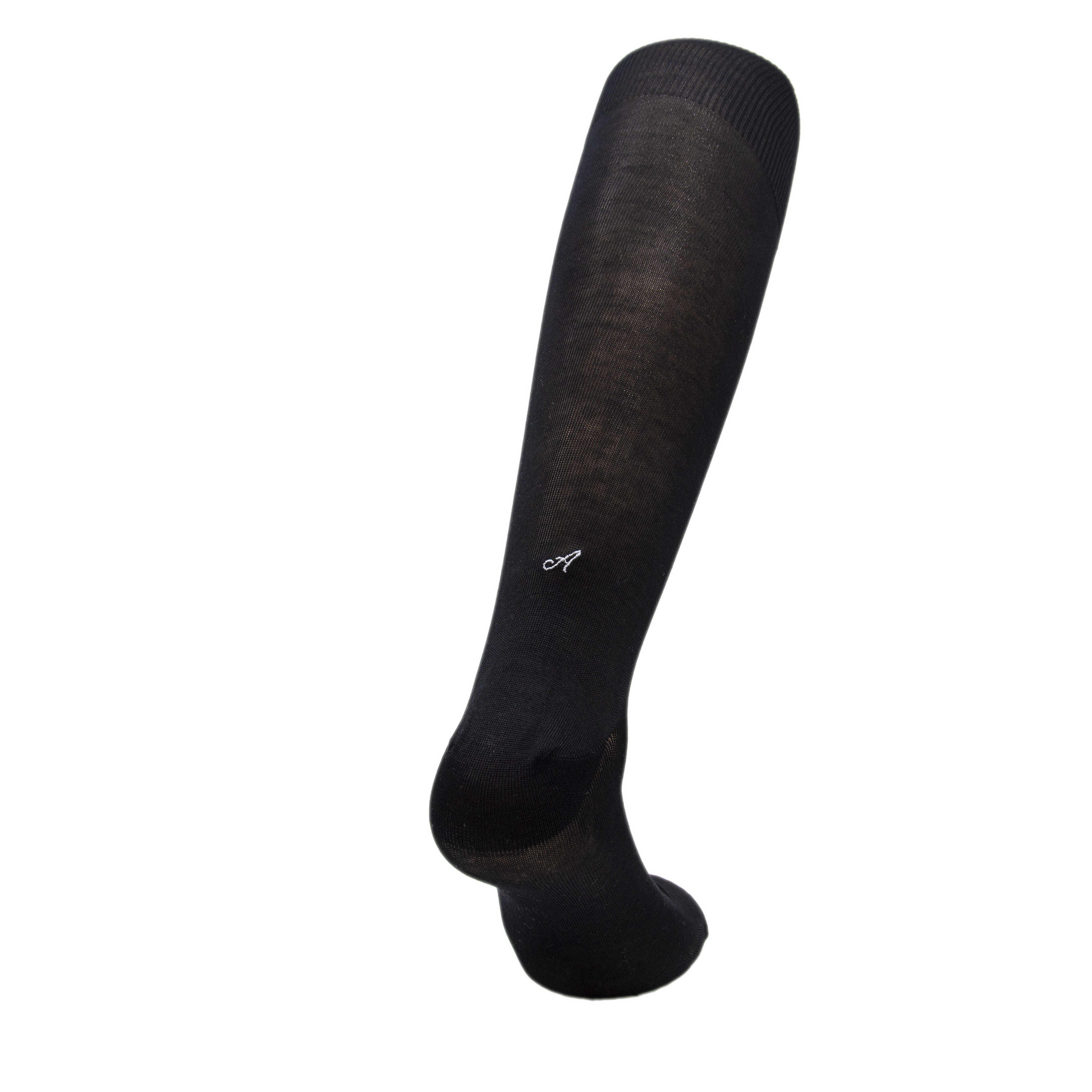Black Men's Socks with Italics Grey Initials - Filo di scozia Super light Stretch - Size 40/45 - 169