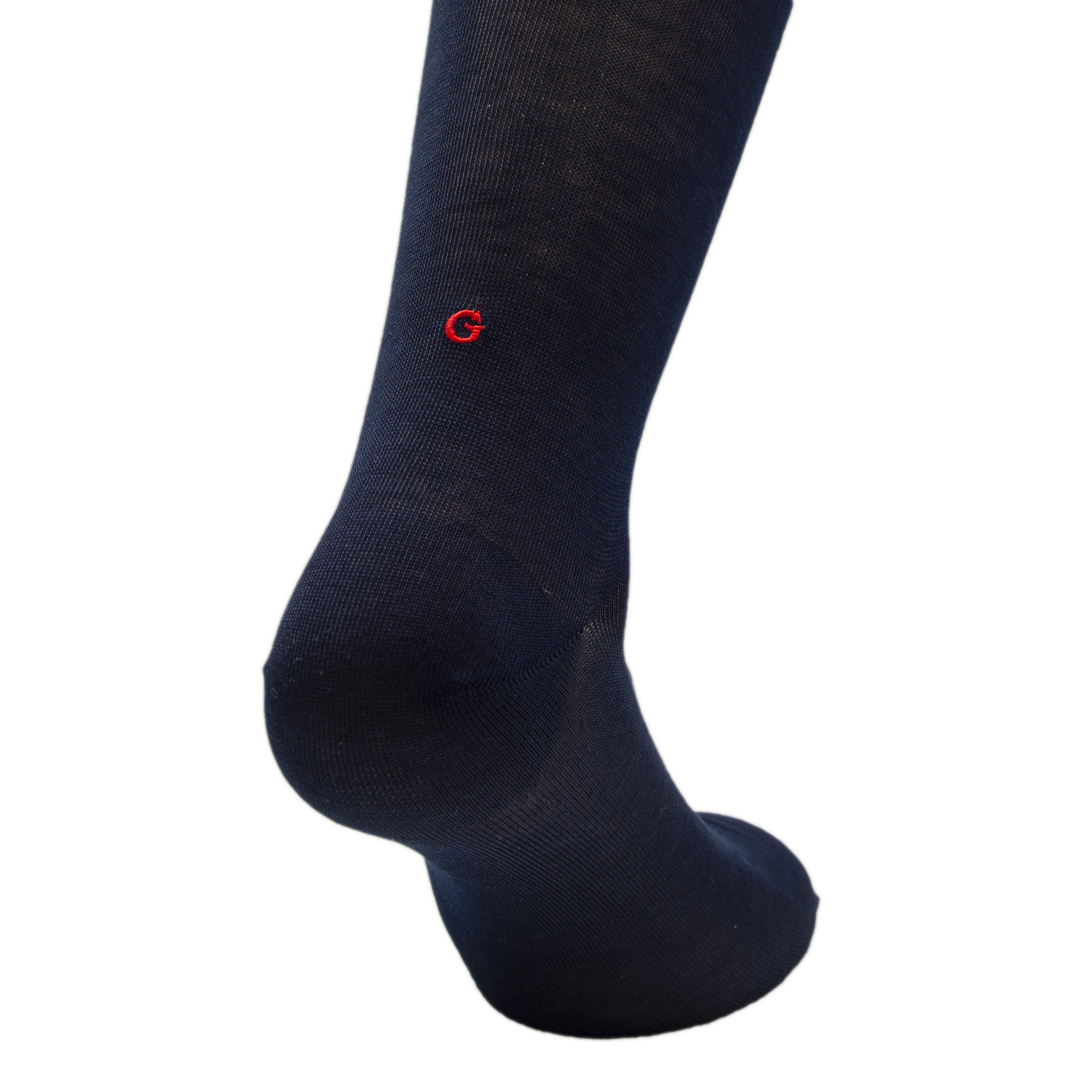 Blue Men's Socks with Red Initials - Filo di scozia Super light Stretch - Size 40/45 - 150