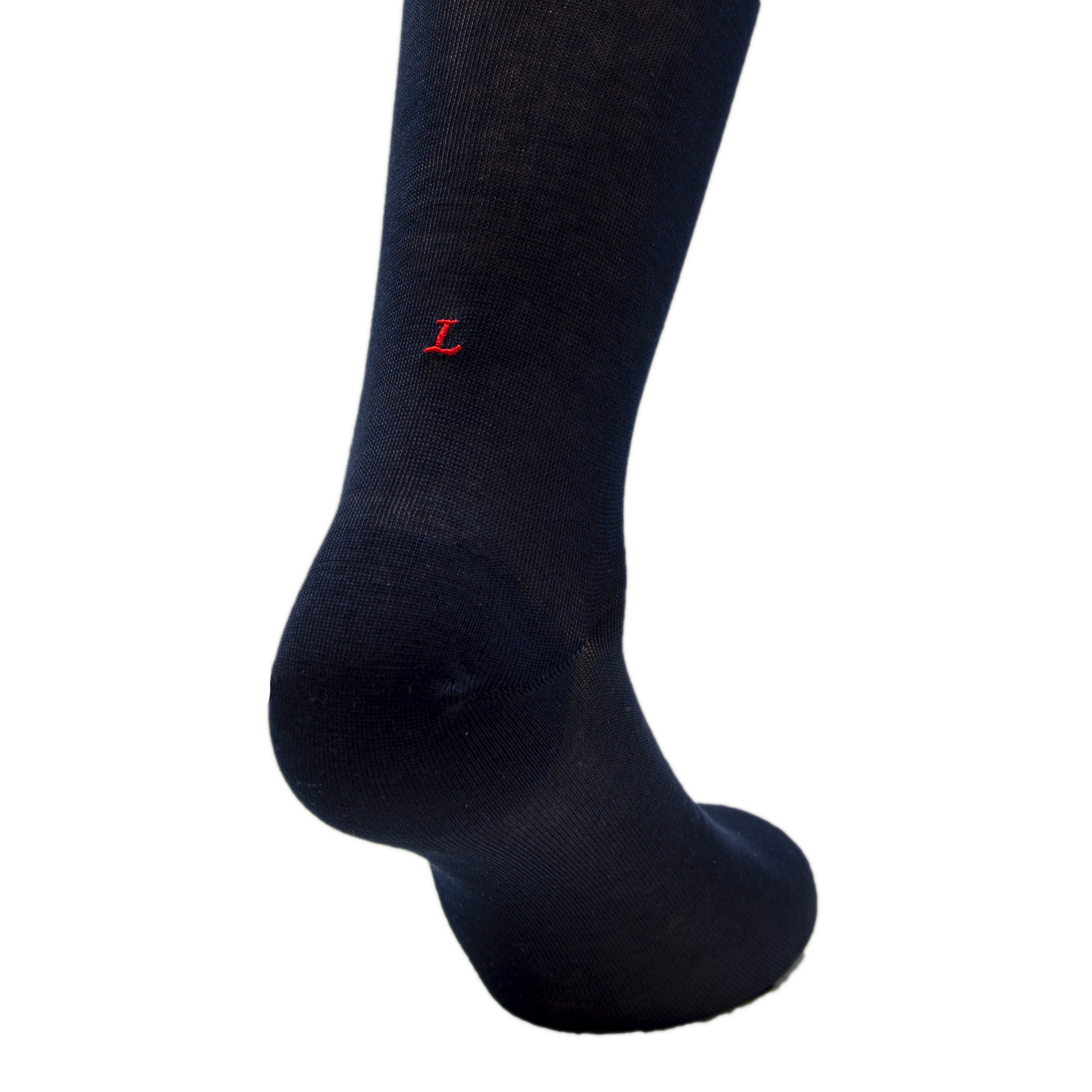 Blue Men's Socks with Red Initials - Filo di scozia Super light Stretch - Size 40/45 - 150