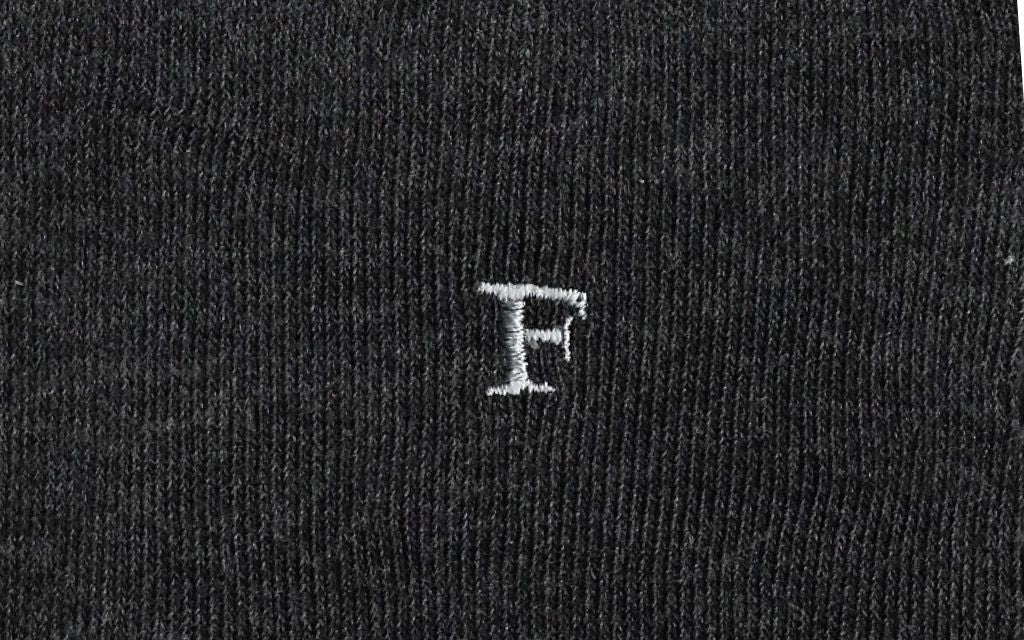 calza donna grigio antracite cotone organico personalizzata iniziali ricamate lettera F F_601A