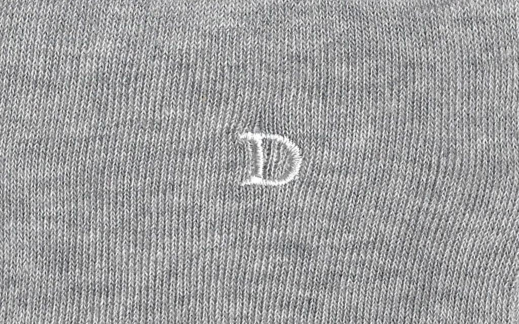 calza donna grigio melange cotone organico personalizzata iniziali ricamate lettera D D_605A