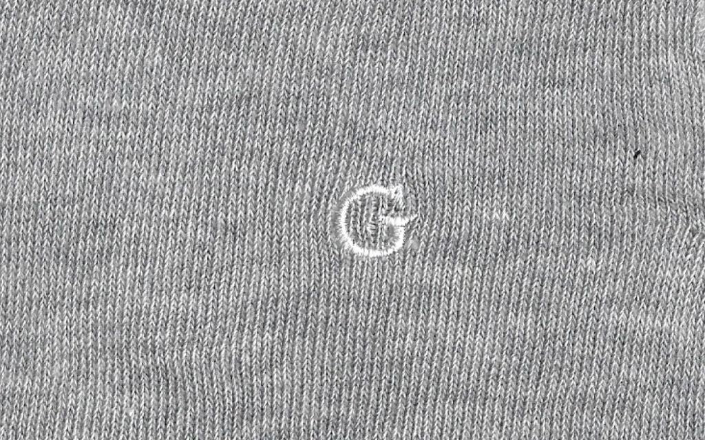 calza donna grigio melange cotone organico personalizzata iniziali ricamate lettera G G_605A