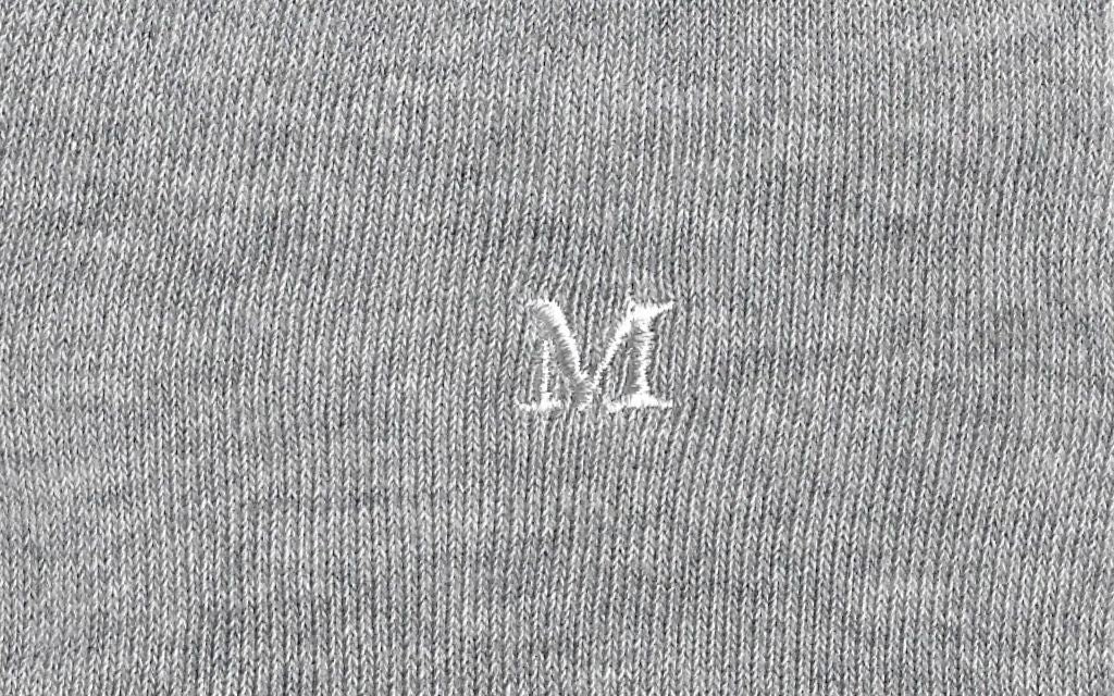calza donna grigio melange cotone organico personalizzata iniziali ricamate lettera M M_605A