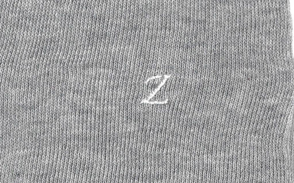 calza donna grigio melange cotone organico personalizzata iniziali ricamate lettera Z Z_605A