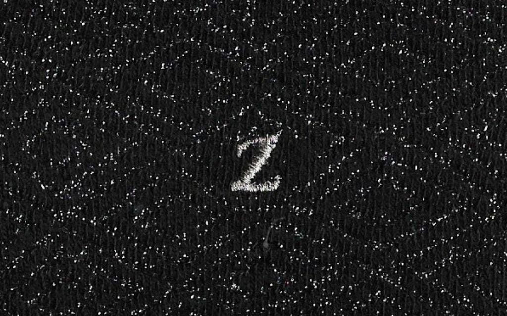 calza donna nera cotone lurex iniziali ricamate lettera Z Z_614A