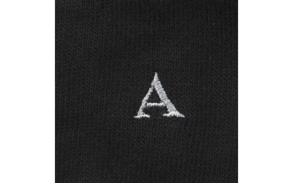 calza donna nero cotone organico personalizzata iniziali ricamate lettera A A_602A