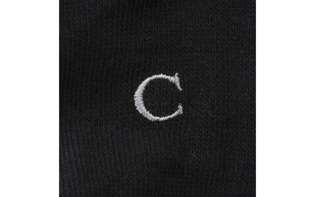 calza donna nero cotone organico personalizzata iniziali ricamate lettera C C_602A