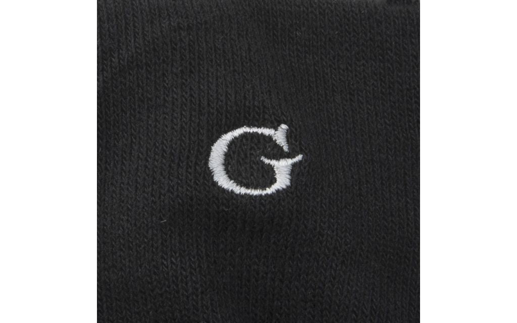calza donna nero cotone organico personalizzata iniziali ricamate lettera G G_602A