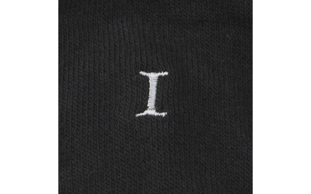 calza donna nero cotone organico personalizzata iniziali ricamate lettera I I_602A