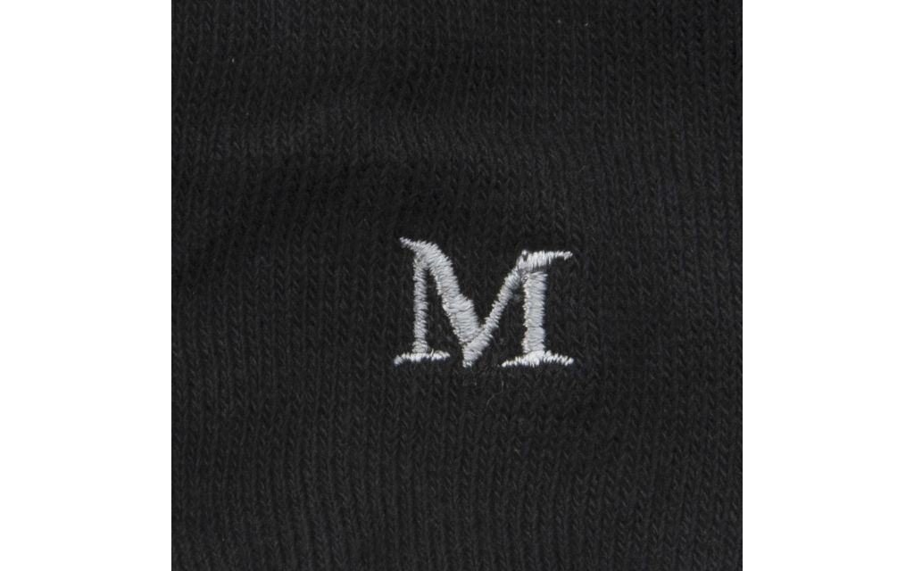 calza donna nero cotone organico personalizzata iniziali ricamate lettera M M_602A