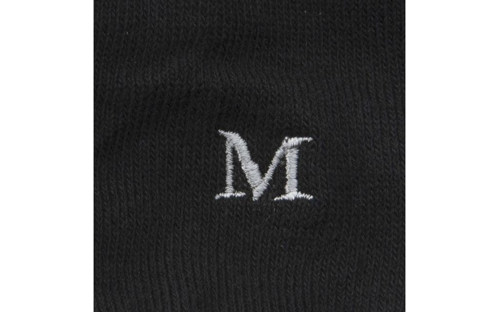 calza donna nero cotone organico personalizzata iniziali ricamate lettera M M_602A