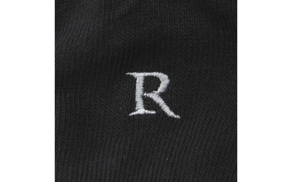 calza donna nero cotone organico personalizzata iniziali ricamate lettera R R_602A