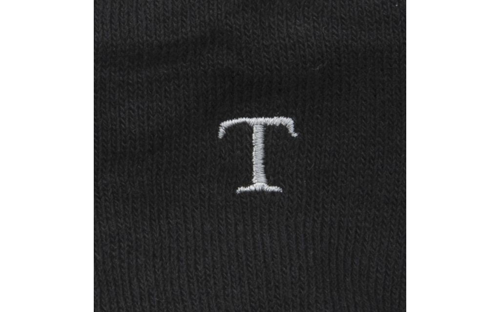 calza donna nero cotone organico personalizzata iniziali ricamate lettera T T_602A