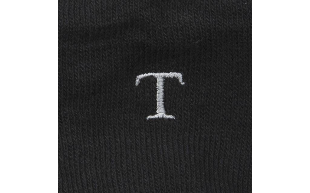 calza donna nero cotone organico personalizzata iniziali ricamate lettera T T_602A