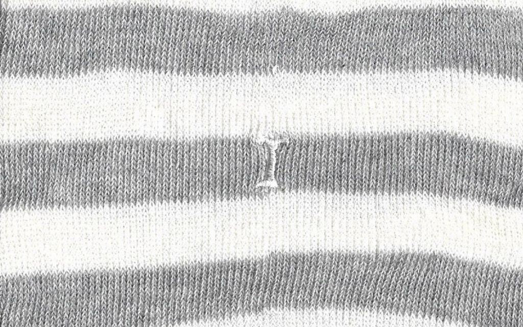 calza donna riga alta latte - grigio melange cotone organico personalizzata iniziali ricamate lettera I I_605A