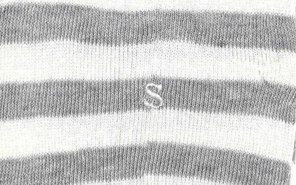 calza donna riga alta latte - grigio melange cotone organico personalizzata iniziali ricamate lettera S S_605A