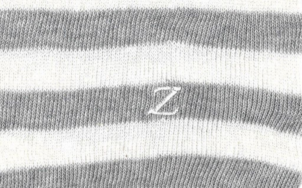 calza donna riga alta latte - grigio melange cotone organico personalizzata iniziali ricamate lettera Z Z_605A