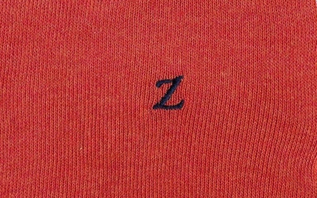 calza uomo arancio melange cotone organico personalizzata iniziali ricamate lettera Z Z_109A