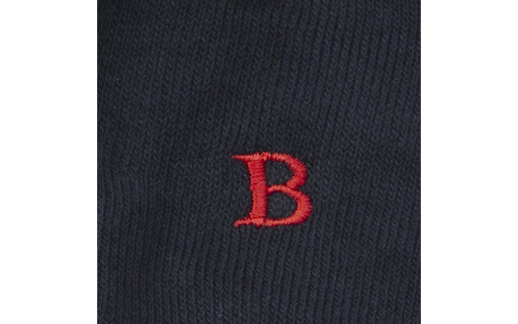 calza uomo blu navy cotone organico personalizzata iniziali ricamate lettera B B_101A