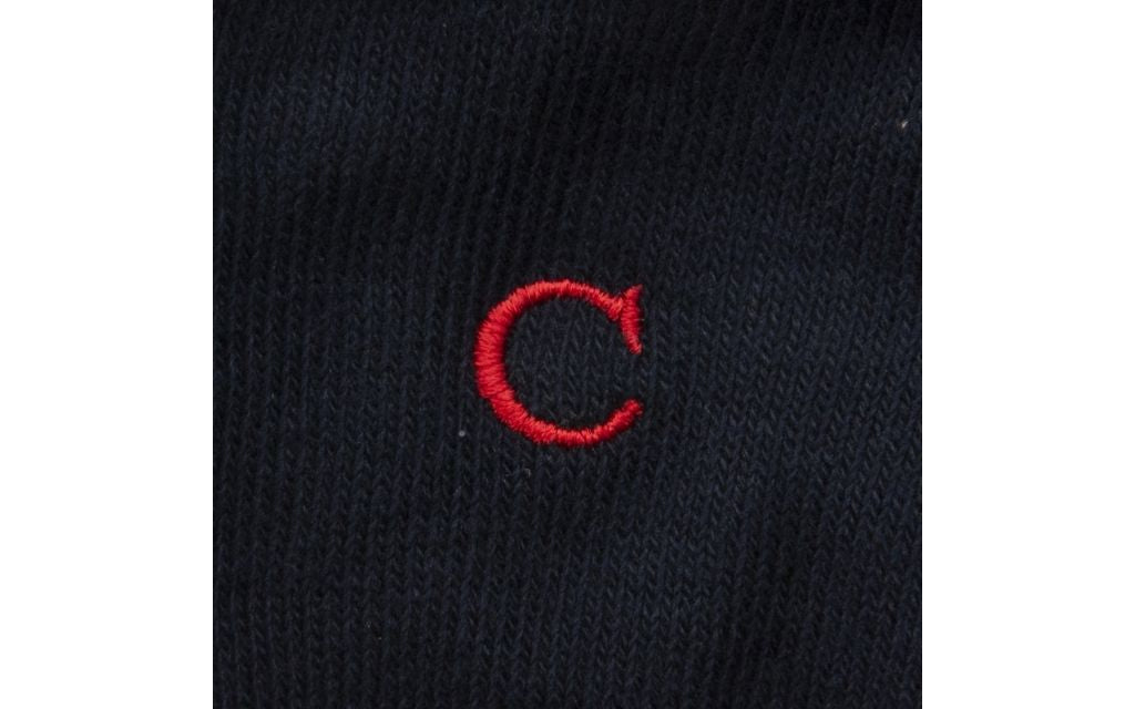 calza uomo blu navy cotone organico personalizzata iniziali ricamate lettera C C_101A